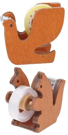 SEWACC 2stücke Klebebandhalter Für Schreibtisch Holzbandspender Mit Anti-rutsch-funktion Band Cutter Halter Für Desktop Für Büro Schule Zuhause Und Werkstatt