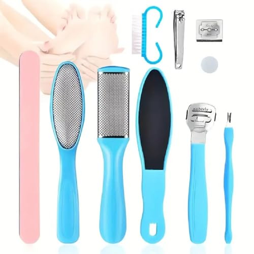 kit soin des pieds secs et abimés，plante de pied soin，outils de soins des pieds, ensemble de soins des pieds 10 pièces