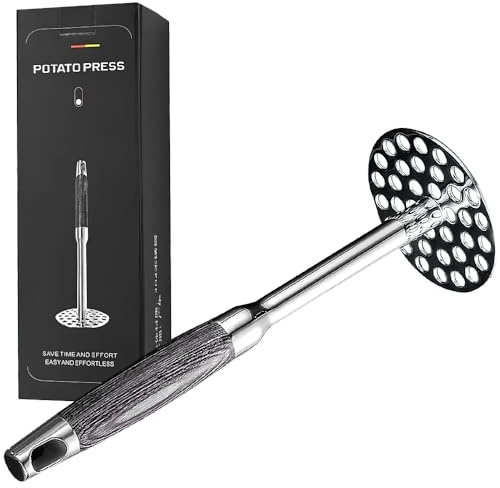 YANGUN Stainless Steel Potato Masher-316 Stainless Steel, Potatoes Masher, Mashed Potato Masher with Non Slip Handle, Potato Smasher for Smooth Mashed Potatoes, Jam, Vegetables and Fruits