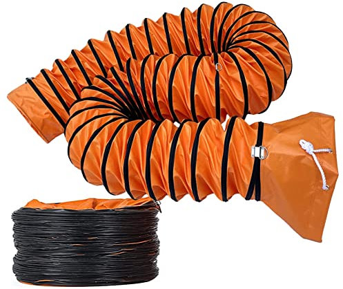 YKMBFEQC Lüftungsschlauch, einziehbar, Flexibler Kanalschlauch, 8 Zoll, 16 Zoll, 24 Zoll, runder PVC-Schlauch, 16,5 Fuß 33 Fuß, leicht zu biegen, 300 mm x 5 m