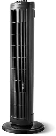 Pelonis Ventilatore a torre oscillante da 76 cm, 3 livelli di velocità, timer 8H, ventola silenziosa e salvaspazio per casa, ufficio (nero)