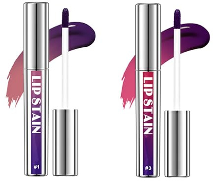 Lip Stain Peel off, 2 Colors Lip Stain Long Lasting Lip Liner Stain Peel off, Waterproof Lip Tint Lip Tattoo Magic Color Matte Natural Lipstick,Highly Pigmented & Non-stick Cup Lip Gloss for Women