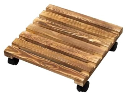 WUTIANBAO Pflanzenroller Rollbrett Pflanzenwagen Aus Holz Mit Rollen, for Innen- Und Außenterrassen Pflanzenroller für Pflanzen(40x40cm)