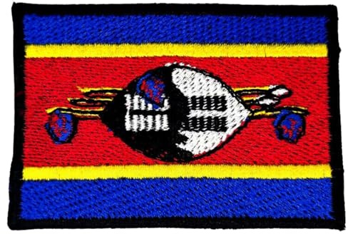 Bebuz Eswatini Flaggenaufnäher, bestickt, zum Aufbügeln oder Aufnähen, Stoffreparaturflicken, taktische Militär-Aufnäher – Emblem