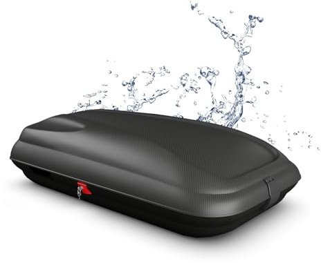 GOPLUS Coffre de Toit Rigide Voiture avec Serrure et Clé, Grand Sac de Toit Espace de Rangement, 2 Sangles d'attache pour Objets, Coffre de Toit Imperméable pour Camping, Pique-Nique, Voyage (250L)