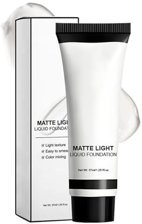 Maquillaje Facial Resistente al Sudor, Larga Duración, A Prueba de Manchas | Base Blanca de Estilo Gótico para de Disfraces, Actuaciones Escénicas, Cosplay, Fotografía y de Máscaras