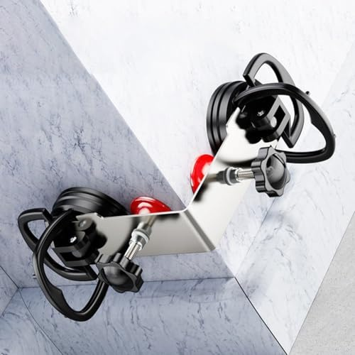 Strumento manuale in acciaio a 90 gradi con robusta ventosa in gomma e manopole regolabili per allineamento di precisione di pietra, granito e piastrelle