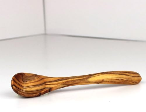 Cartava Portauovo in legno d'ulivo, design elegante con bel motivo in legno, accessori per la colazione con cucchiaio opzionale (4 cucchiai)