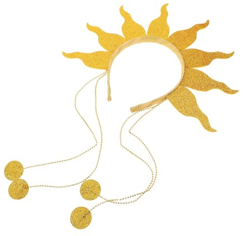 BESTonZON Bandeaux pour Fête D'halloween en Tissu Non Tissé Orange avec Chaîne de Perles, Légers et Scintillants, Serrage-tête Flamme Créatif pour Adultes et Garçon et Filles Lors