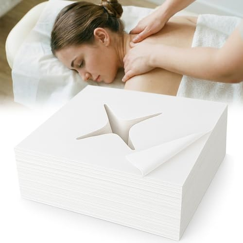 600 Stück Nasenschlitztücher Massageliege – Gesichtsauflage 40 x 40 cm | Gesichtsauflage-Tücher mit Nasenschlitz für Massagetische Behandlungsliegen Massagebänke Spa Salon und Praxis