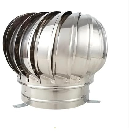 100/110/150/250mm Pipe Fit Roof Ventilator, 304 Stainless Steel Wind Air Vent for Attic, Zero Energy & Weatherproof(200)