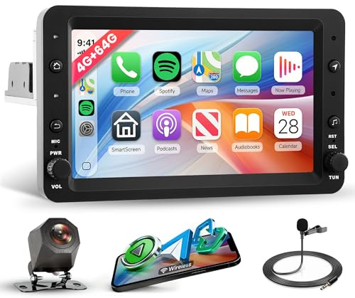 4G+64G Android Autoradio für Alfa Romeo 159 2004-2011 Brera Spider Sportwagon Wireless Carplay Android Auto 7 Zoll Autoradio mit Navi GPS WiFi Mirror Link Bluetooth FM/RDS/32 EQ/USB/SWC Rückfahrkamera