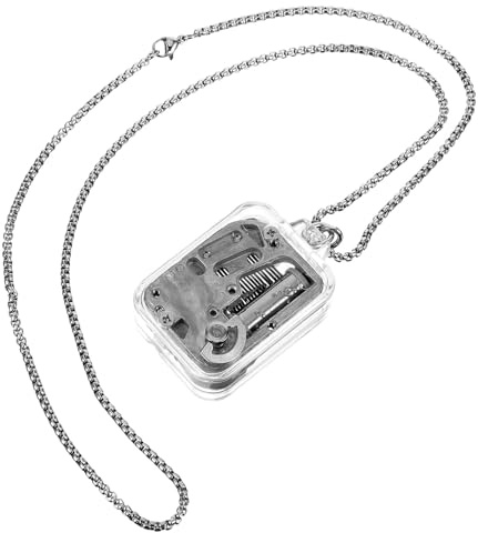 Garneck Kleiner Spieluhr Halskette mit Metallanhänger Farbecht Sicher und Langlebig Damen Schmuckanhänger für Alltag und Geschenk