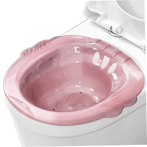 Sitzbad für Hämorrhoiden, tragbare Sitzbadewanne über der Toilette, tragbar nach der Geburt mit Abflusslöchern, Bidet-Aufsatz, breiter Sitzbereich, Stil 3, für Hämorrhoiden