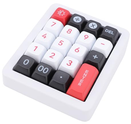 Cuifati Teclado Numérico Mecánico, Teclado Numérico USB con Cable con 12 Modos de Retroiluminación LED RGB, 19 Teclas Macro Programables Interruptores Rojos Lineales Intercambiables en (White)