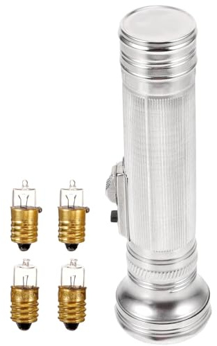 SWOOMEY Lampe Torche en Métal 5 Ampoules, Petite Lampe de Poche Portable sans Piles, Adaptée aux Urgences et Sorties en Plein Air, Style Vintage Compact