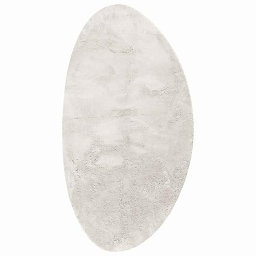 Mhdvray Bereichsteppich HUARTE Creme 100 x 200 cm, Weicher Polyesterteppich rutschfest für Wohnzimmer Schlafzimmer und Flur, Moderner Webteppich Waschbar Mittlerer Flor
