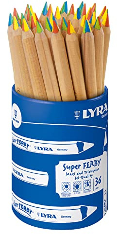 LYRA 3713361 3711180 Super Ferby 4-Color Runddose mit 36 4-Colorstiften, Sortiert ,