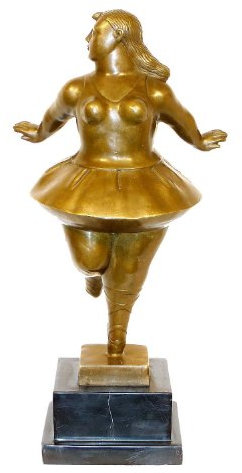 Modern bronsfigur – XXL ballerina – Fernando Botero – signerad