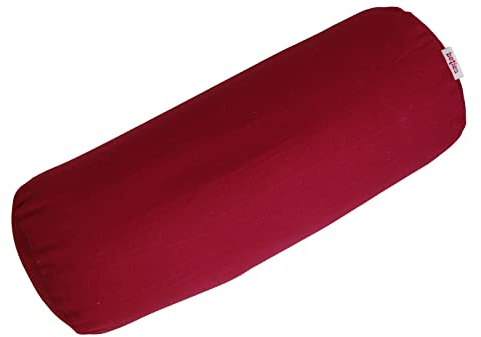 beties Farbenspiel Nackenrollen Bezug ca. 15x40 cm Baumwoll-Serie in Uni (Karmin-rot)