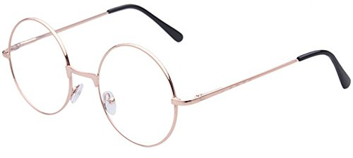 TRIXES Ora Rosa redondas Unisex Plateadas - Gafas estilo retro de los años sesenta Lentes Beatles transparentes - Gafas Griegas para Vestir montura de metal Accesorios para vestir - Clásicas de dis
