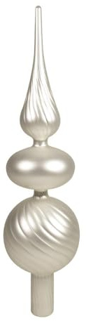 Christbaumspitze Weihnachtsbaumspitze Weiß Matt Echt Glas Wellenstruktur 32cm