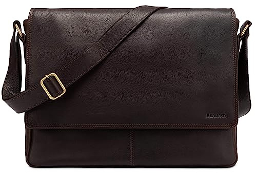 LEABAGS Oxford Laptoptasche Leder 15 Zoll Herren Damen Echtleder Rhino