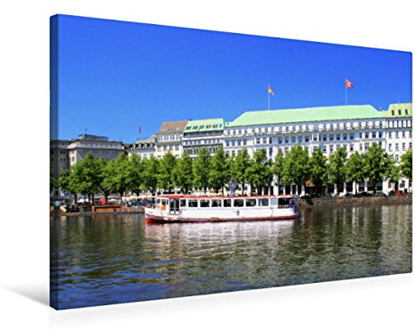 Premium Textil-Leinwand 75 x 50 cm Quer-Format Hansestadt Hamburg - Alster Impressionen | Wandbild, HD-Bild auf Keilrahmen, Fertigbild auf hochwertigem Vlies, Leinwanddruck von Arno Klatt