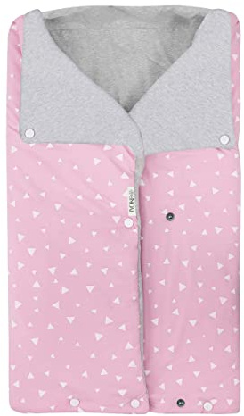 JYOKO Kids Saco Capazo para Bebé de Algodón Orgánico Extra Suave – Antialérgico, Protección Óptima contra el Viento y Frío – Ideal para Piel Sensible, Recién Nacidos y Bebés (Pink Sparkles, Algodon)