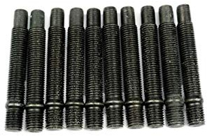 SCC Fahrzeugtechnik 10 x Doppelgewindebolzen M12 x 1,5 90mm | Stehbolzen für Lug Nuts | schwarz |