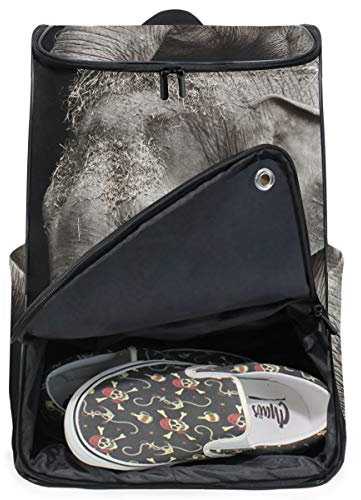 MONTOJ, zaino da viaggio per computer portatile, motivo: elefante con cannuccia, zaino da viaggio