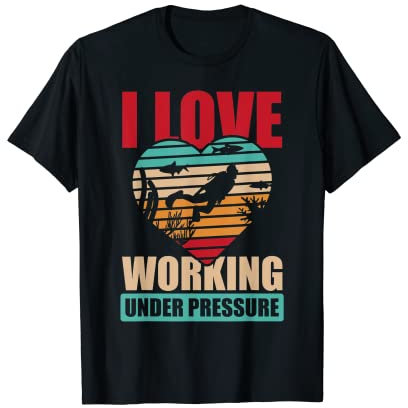 I LOVE WORKING Tauchen Gerätetauchen Scuba Diving Schnorchel T-Shirt