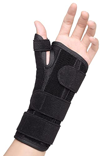 Scurnhau Férula de espiga para pulgar y muñequera, soporte de muñequera ajustable para túnel carpiano, estabilizador de pulgar para tenosinovitis, tendinitis y artritis de De Quervain, S/M