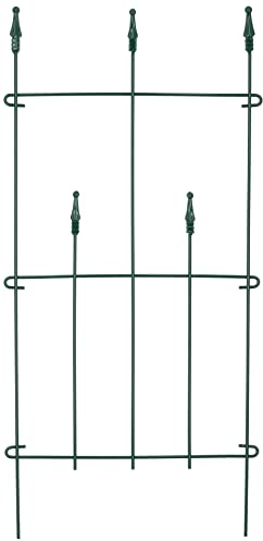 KOTARBAU® Beetzaun aus Stahl mit Dekoration Beeteinfassung für den Garten Spitze Grün Gartenzaun Beetbegrenzung