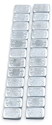 A ABSOPRO Wheel Balance Weights 140 x 19mm Iron Silver Tone (Set of 2)