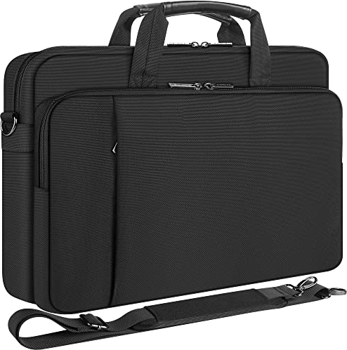 DOMISO 17 Zoll Wasserdicht Business Laptop Aktentasche Laptop Tasche Tragetasche Schultertasche Notebooktasche für 17-17.3 Laptop/Dell/Lenovo/Acer/HP/MSI, Schwarz