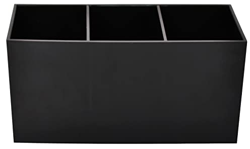 Kosmetik Organizer, Kosmetik Pinselhalter mit 3 Fächer, Acryl Kosmetik Make Up Pinsel Organizer Kosmetikpinsel Behälter, Schminkpinsel Aufbewahrung für Pinsel Eyeliner Lippenstift Lipgloss (Schwarz)