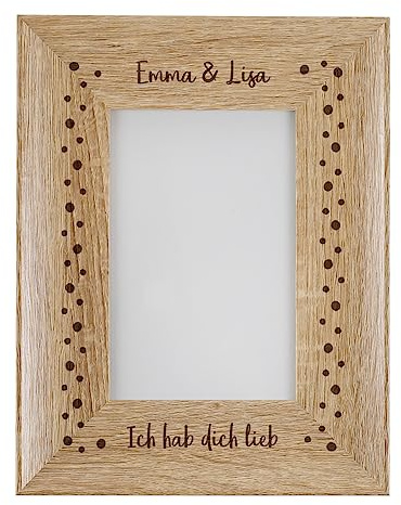 Herz & Heim® Fotorahmen mit Gravur Ihres Wunschtextes Liebesgeschenk 20x25, Konfetti Hochformat