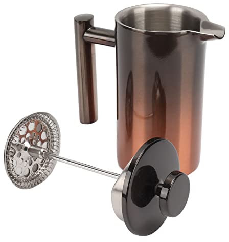 KOSDFOGE Cafetera de Prensa Francesa, Prensa de Té y Prensa de Café, Rampa de Gradiente de Acero Inoxidable 304 con Filtro de Doble Capa para Regalos de Viaje de Camping.(8000ML)