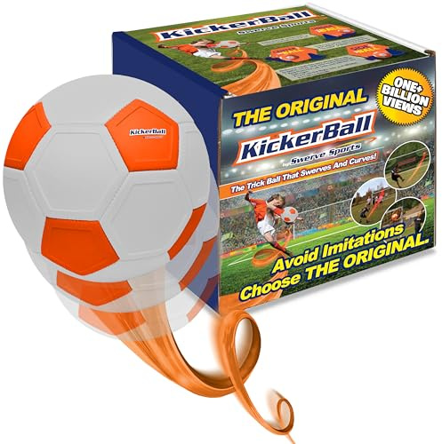 Kickerball Swerve and Curve Size 4 Soccer Ball, Soccer Training Ball with Special Panels to Play Like A Pro, Outdoor and Indoor Use, Fun for Kids and Adults
