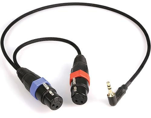 HangTon Audio Cable for Mixer Recorder DSLR RED Komodo Epic-W Scarlet DSMC2 Camera, Dual XLR 3 Pin Female to Stereo 3.5mm 1/8 20