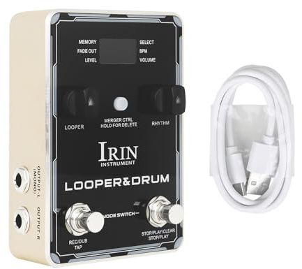 Pedal & Drum Machine Stereo Chitarre Looper Pedal con 100 Stili Drum Grooves Chitarra Effetto Pedalatrice Stereo Registratore Pedale 160 minuti Tempo di registrazione