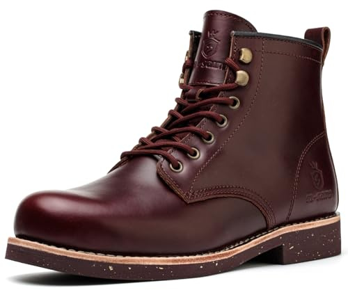 SL-Saint Handgefertigte Herrenstiefel mit weicher Zehe Wasserdicht-Leder Kuhfell/Wolle Mode Komfortschuhe (LederFutter, Braun, Erwachsene, Herren, 44, Numerisch, EU Schuhgrößensystem, M)