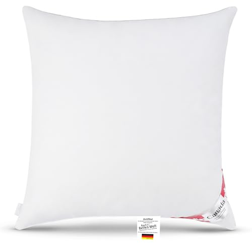 Bach's Betten Welt Canada Daunenkissen Kopfkissen Quattro 80x80 cm S extra weich 500g Daune (S extra weich Daune)