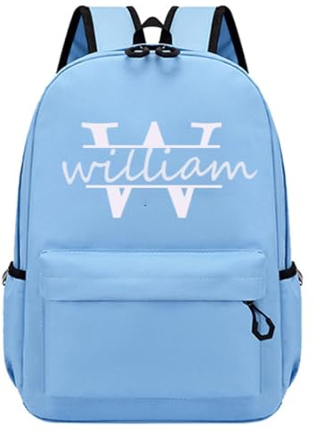 Personalisierter Jungen Mädchen Rucksack für Schule, Individuelle Schultasche mit Monogrammiertem Anfangsbuchstaben und Namen, Idealer Wasserdichter Rucksack für Kinder Geschenk Customised