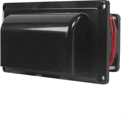 Feegow 12 V 15 W Seitenlüfter für Wohnmobil, Wohnwagen, Anhänger, Schwarz, Hoch effizient, Wandmontage, Kunststoff, 150 x 80 x 72 mm