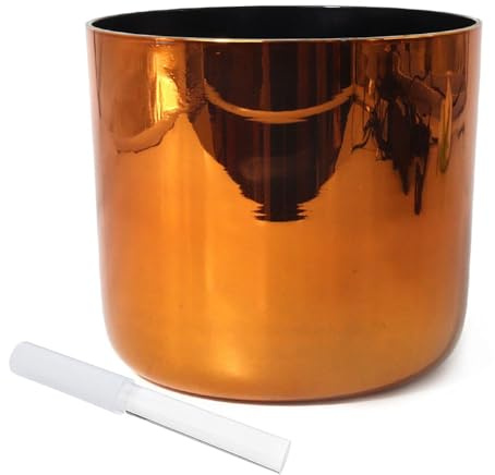 Ciotola di cristallo alchemico marrone scuro da 8 pollici, ciotola sonora for chakra, regalo for yoga, meditazione e guarigione sonora, con percussore acrilico e O-ring gratuiti(C Note)