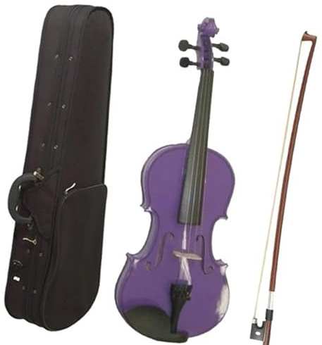 Violine 1/2 Größe Akustische Violine Lila Violine Geige + Bogen + Brücke + Gurt Tragetasche Für Anfänger
