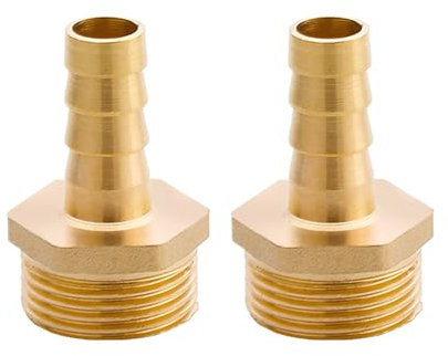 SEIWEI Connettore per tubo flessibile con filettatura maschio G 3/4 x 12 mm, in ottone, accessori per montaggio per tubi da giardino (2 pezzi)