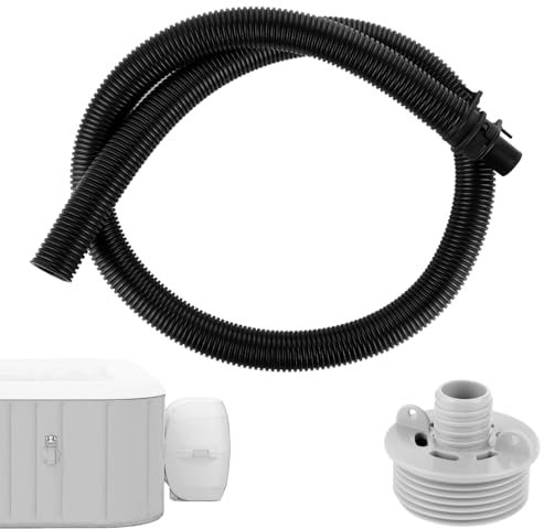 lasuroa Inflatable Hot Tub Hose Set, Air Bathtub Hose with Connecting Nut Portable Hot Tub Replacement Hose Spa Inflate Draining Hose for Coleman, Intex